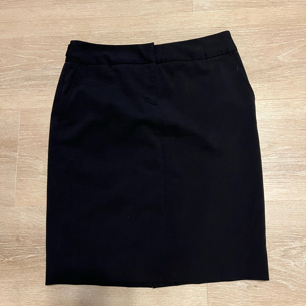 Apostrophe Black Pencil Skirt With pockets and accent Buttons and Slit in Back 2